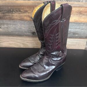 VTG Tony Lama Western Cowboy Boots 2996 Elegant Boot Red Burgundy Men’s 8.5 EE